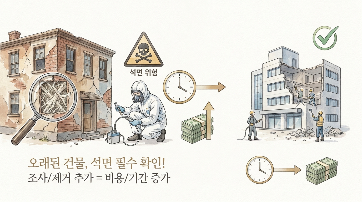석면철거 여부 반드시 확인