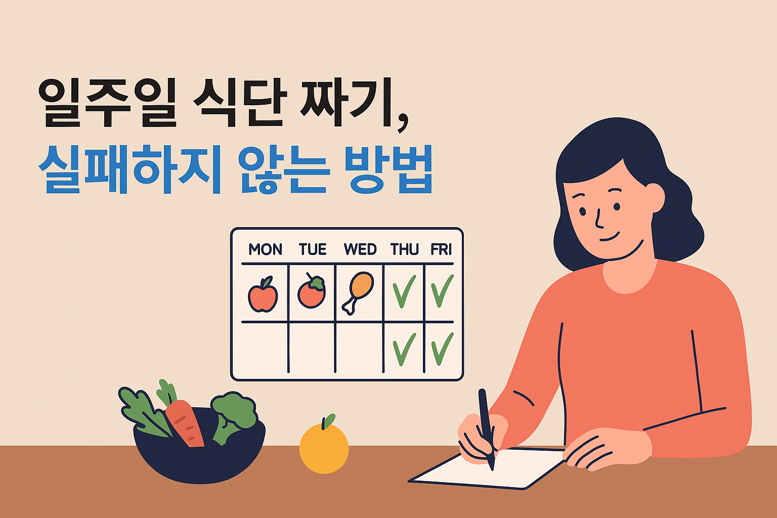 일주일 식단 짜기, 실패하지 않는 방법