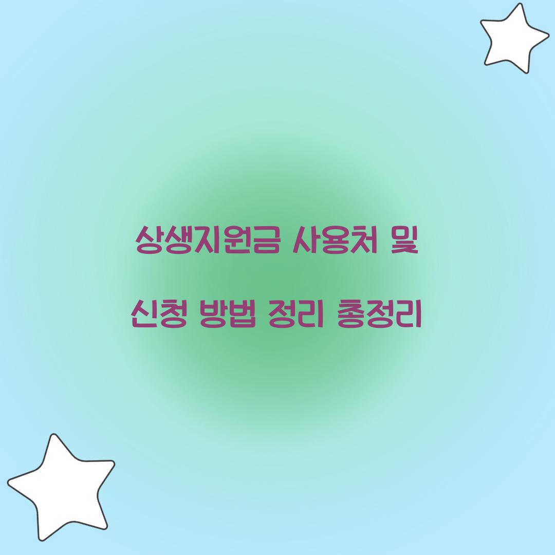 상생지원금 사용처