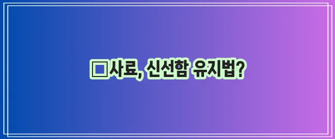 고양이 사료 보관 정법 신선함과 영양소 보존이 중요하죠!