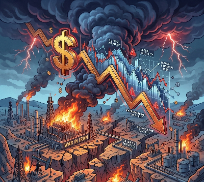 이란 전쟁 여파와 유가 변동성을 나타내는 거시경제 시각화 자료 (Macroeconomic visualization of Iran war and oil price volatility)