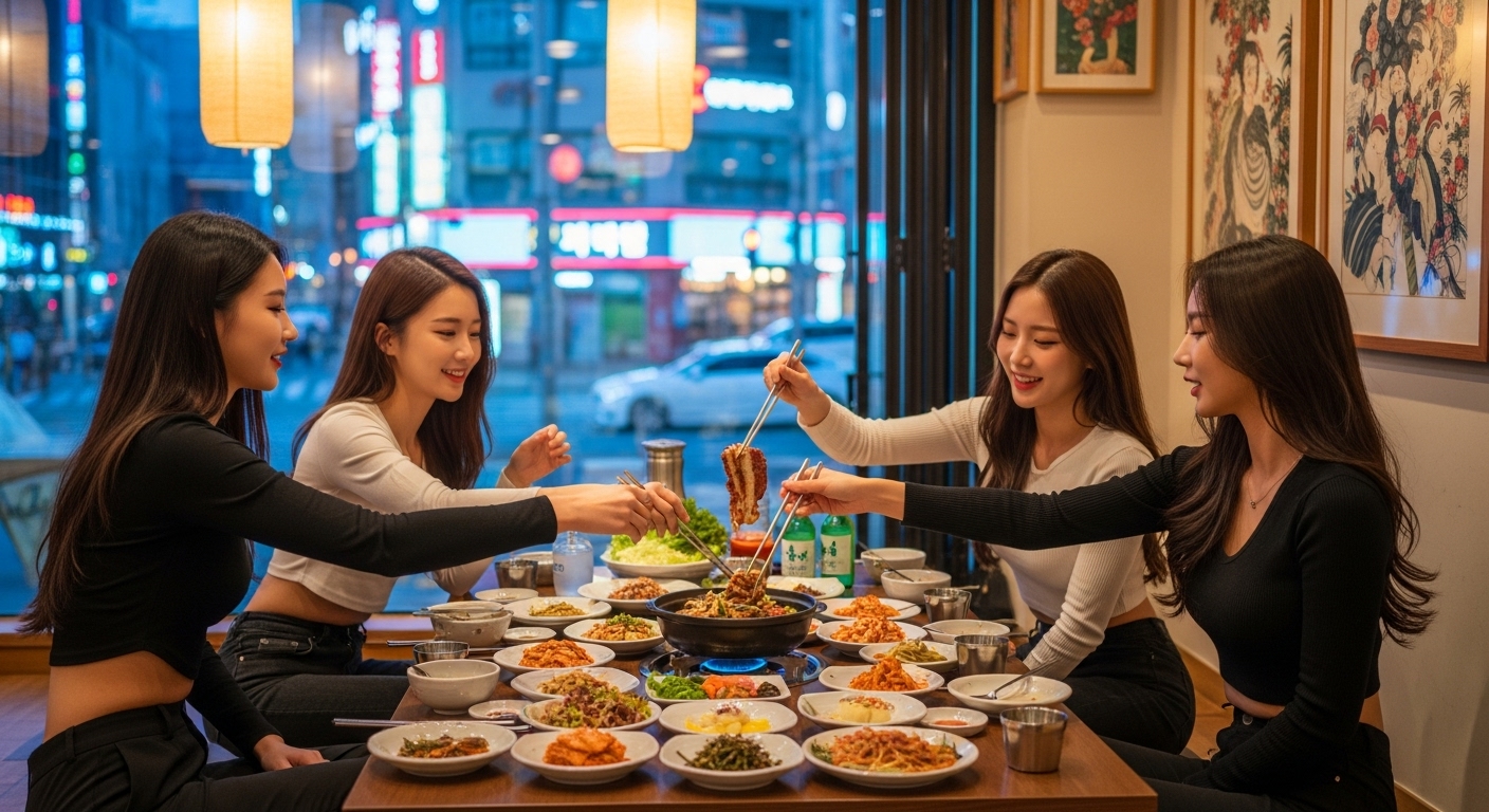 한정식을 먹는 여자들