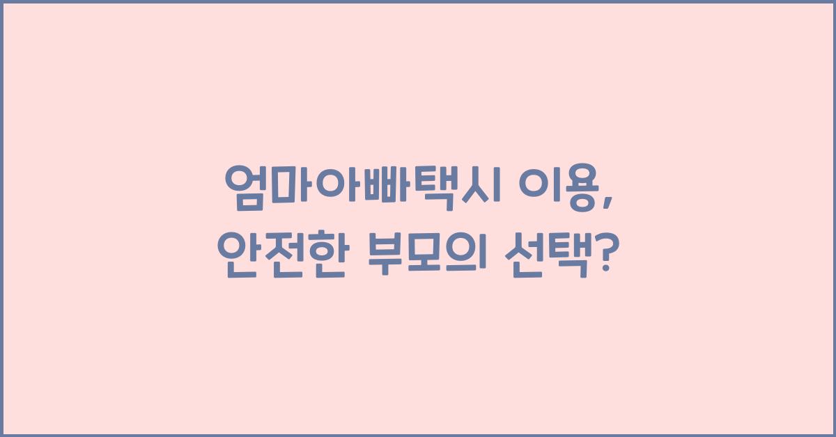엄마아빠택시 이용