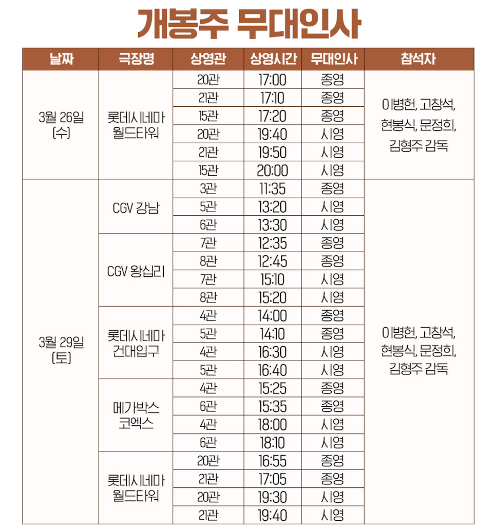 개봉주 무대인사