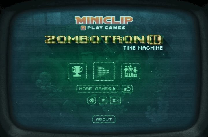 좀보트론2-타임머신-플래시게임-메인-화면