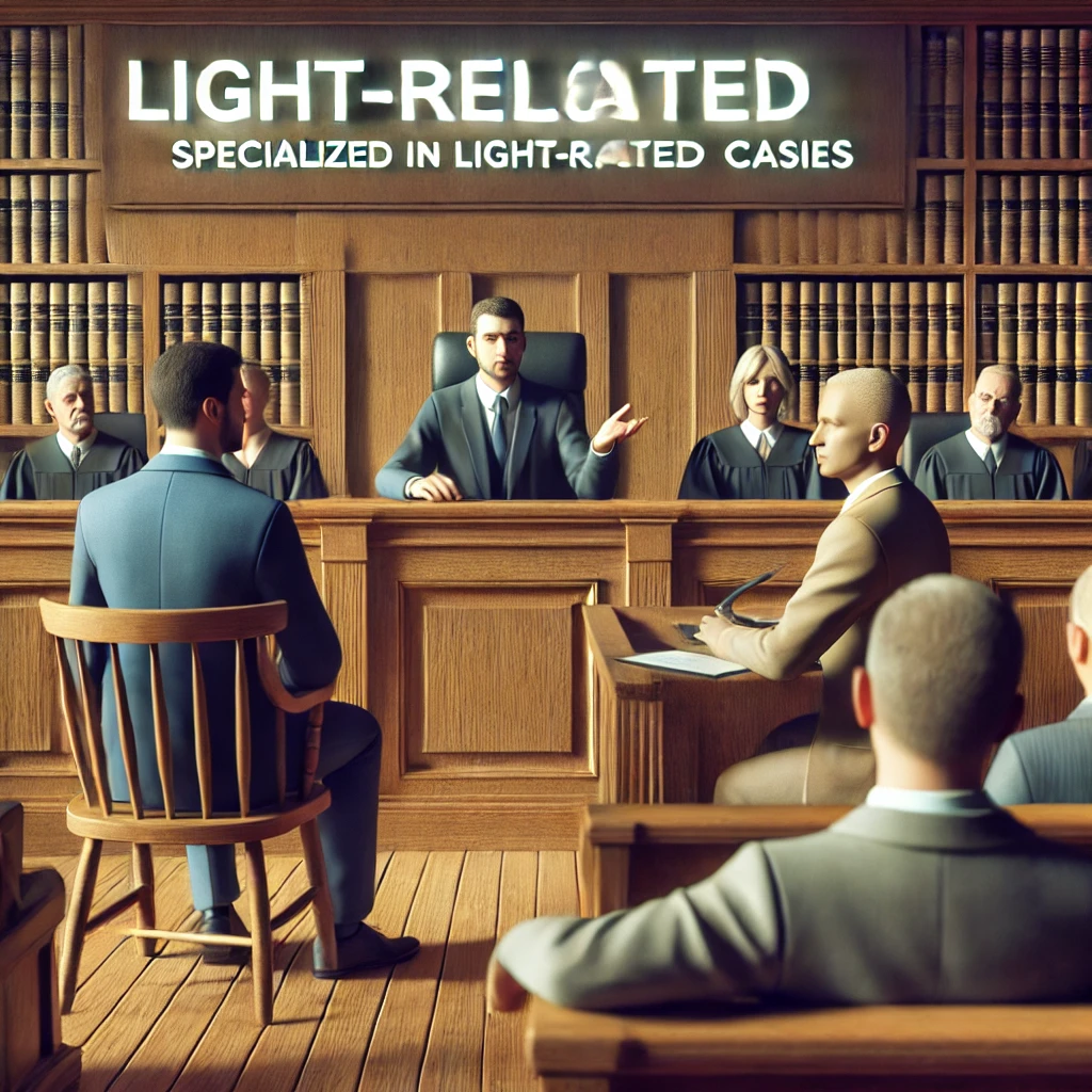 변호사가 증인을 신문하며 배심원과 판사가 주의 깊게 지켜보는 법정 장면.