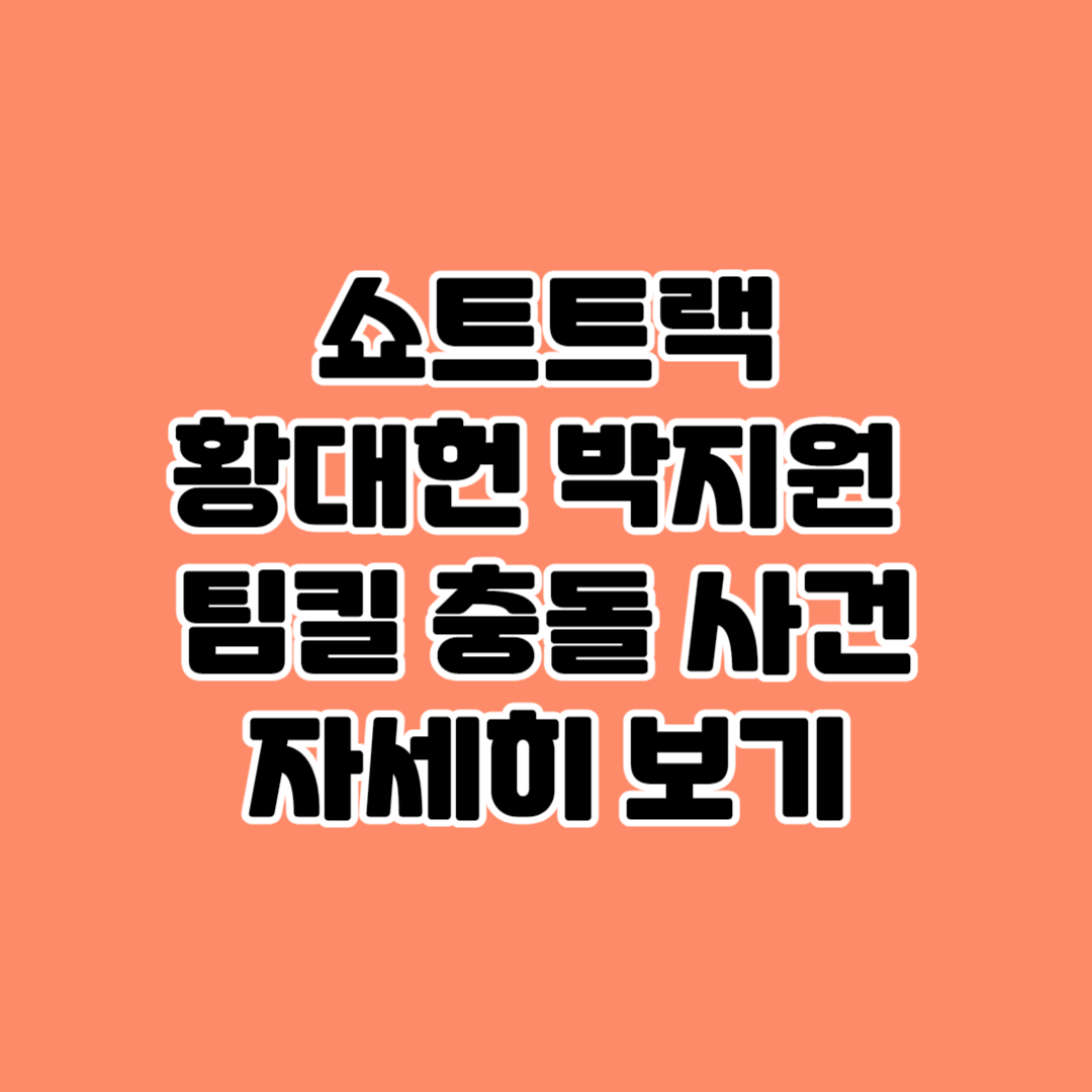 쇼트트랙 황대헌 박지원 팀킬 충돌 사건