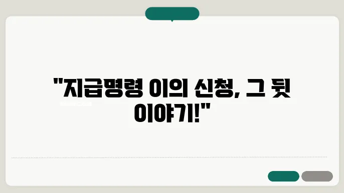 지급 명령 이의 신청 후기