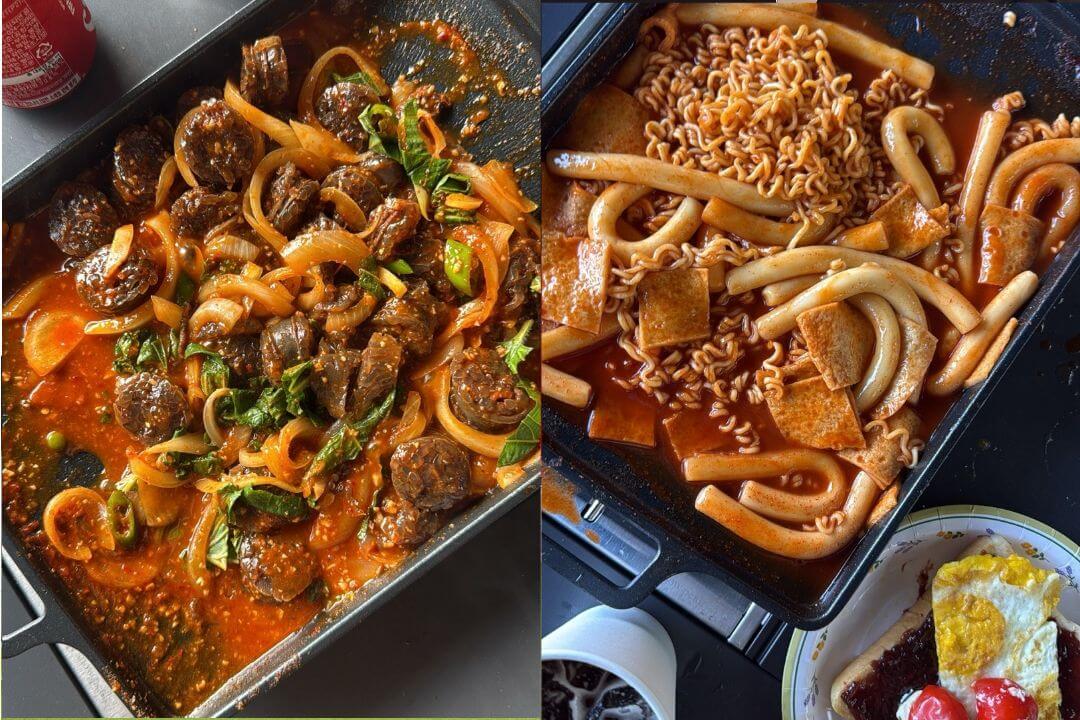 가평 선택적고립 캠핑음식 순대볶음 라볶이