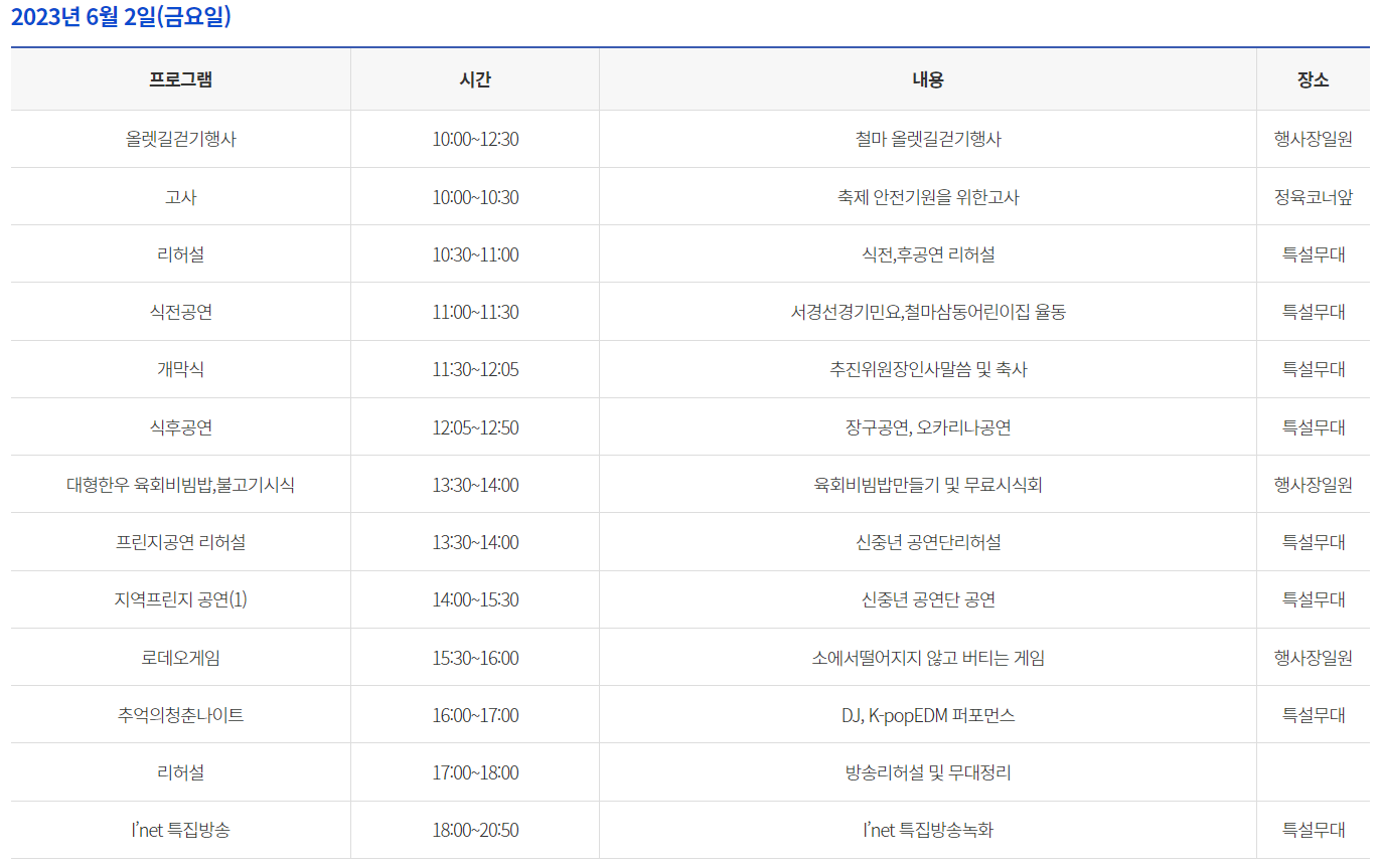 6월축제 가볼만한 곳 (먹거리축제)
