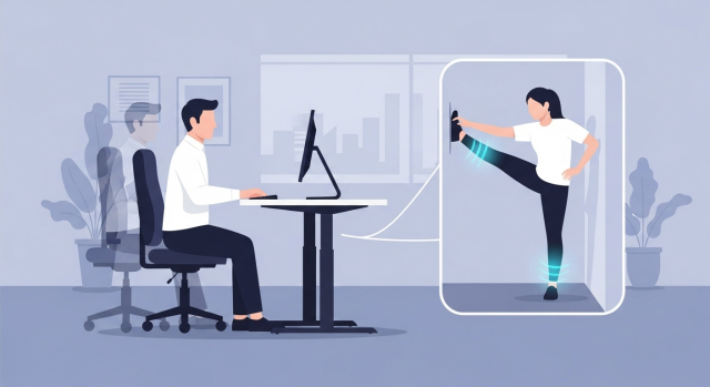 직장인 다리 피로 관리 습관 일러스트