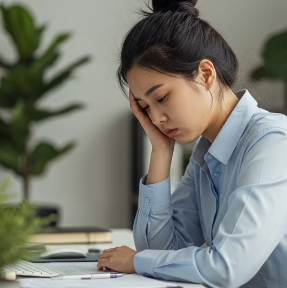 졸고 있는 여성