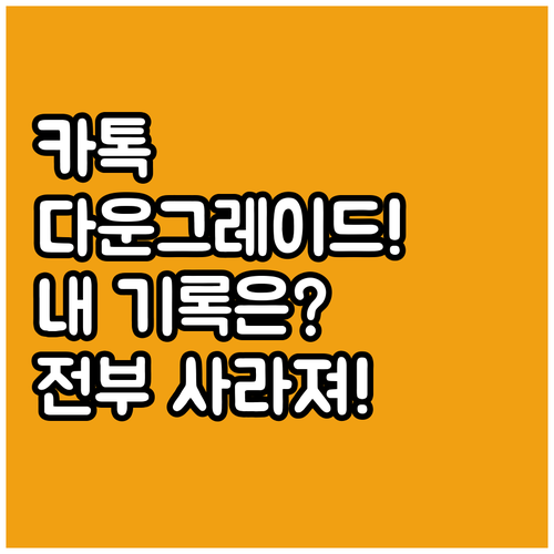 카톡 다운그레이드, 개인정보와 대화기..