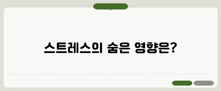 스트레스가 몸에 미치는 영향과 해소법