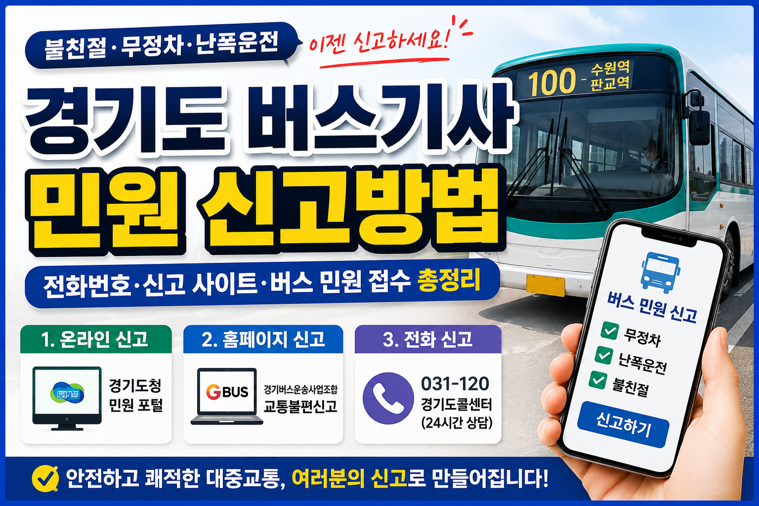 경기도 버스기사 민원 신고방법|전화번호·신고 사이트·버스 민원 접수 총정리