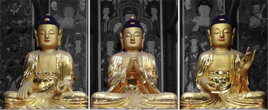 조선시대 불상:법주사 대웅보전 비로자나삼불상