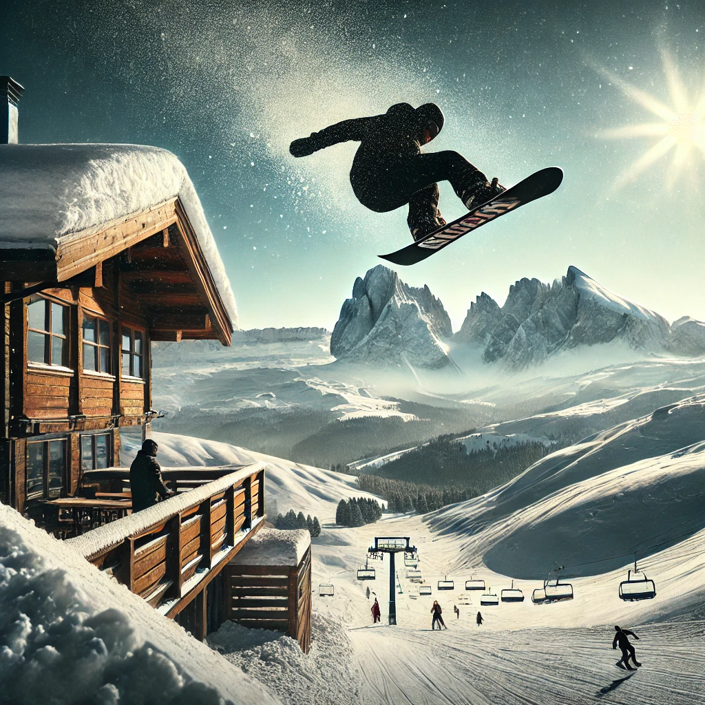 동계 스포츠를 즐기고 있는 스노우 보더