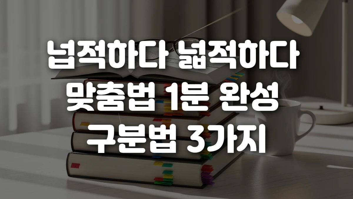 넙적하다 넓적하다 맞춤법 1분 완성 구분법 3가지