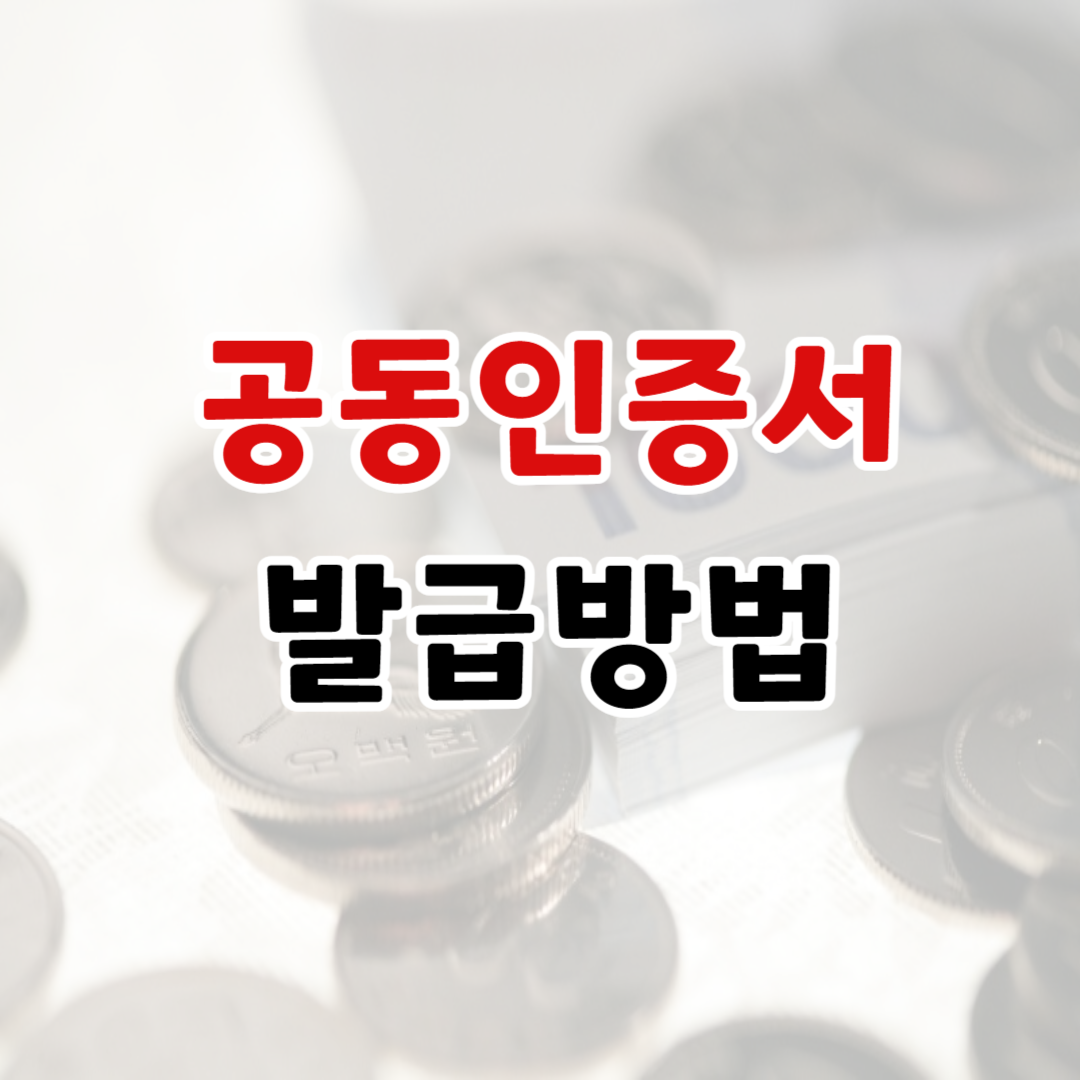공동인증서 발급방법