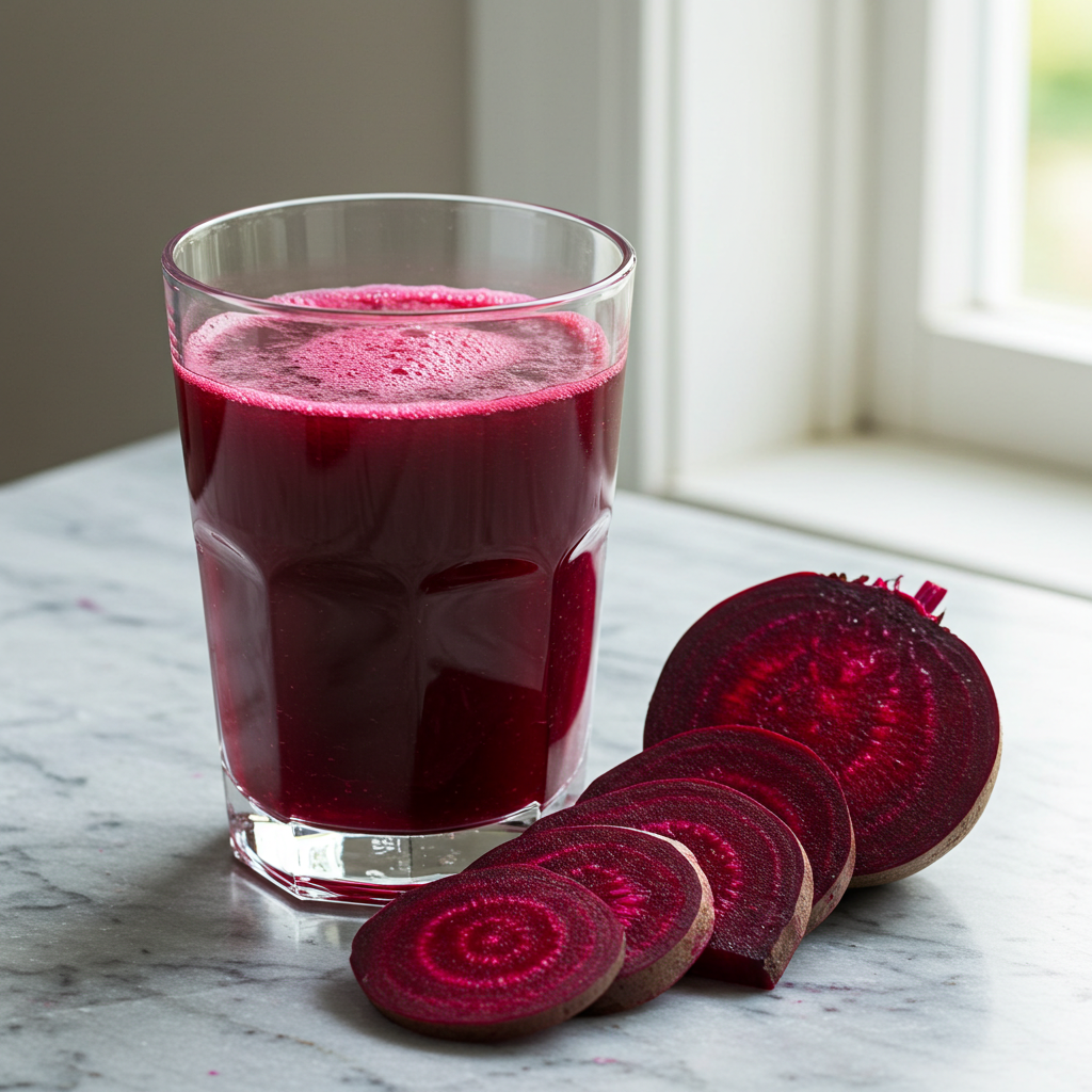 혈압 강하에 좋은 신선한 비트 주스