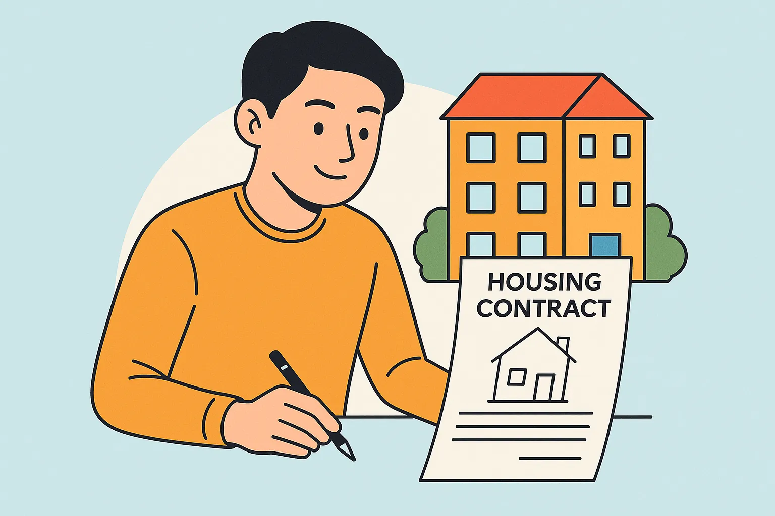 청년안심주택, 계약하는 모습