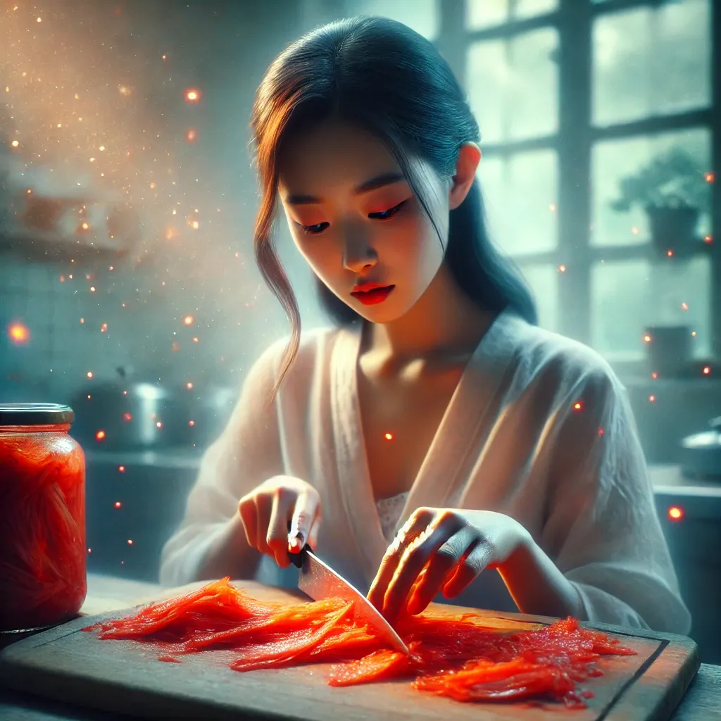 썰어서 김치를 먹는 꿈