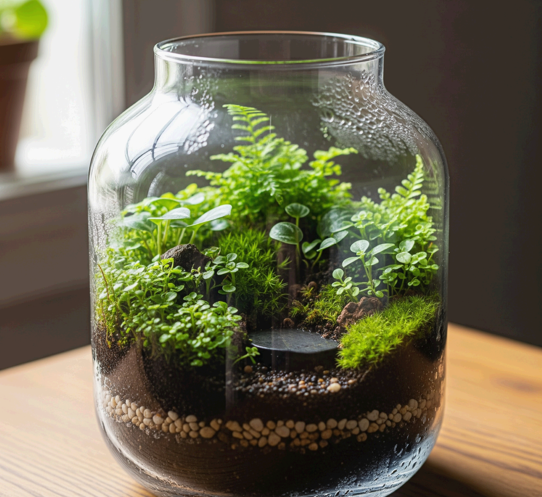 유리병 속에서 싱그럽게 자라는 작은 정원, 테라리움