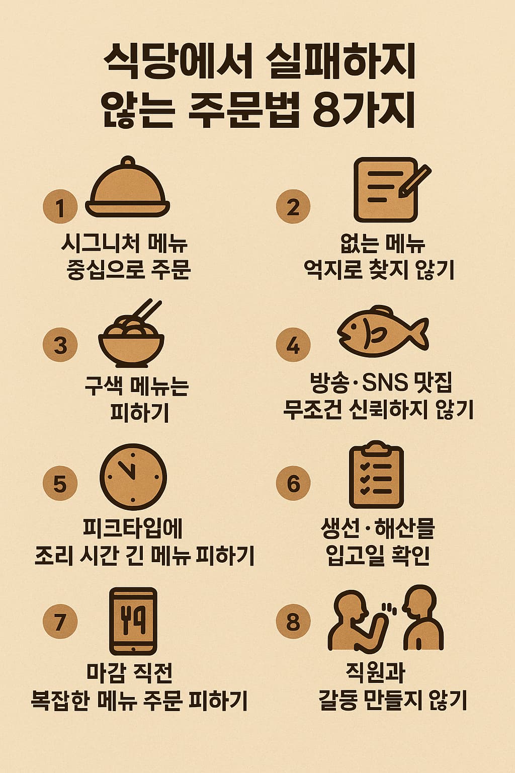 식당에서 실패하지 않는 주문법 8가지