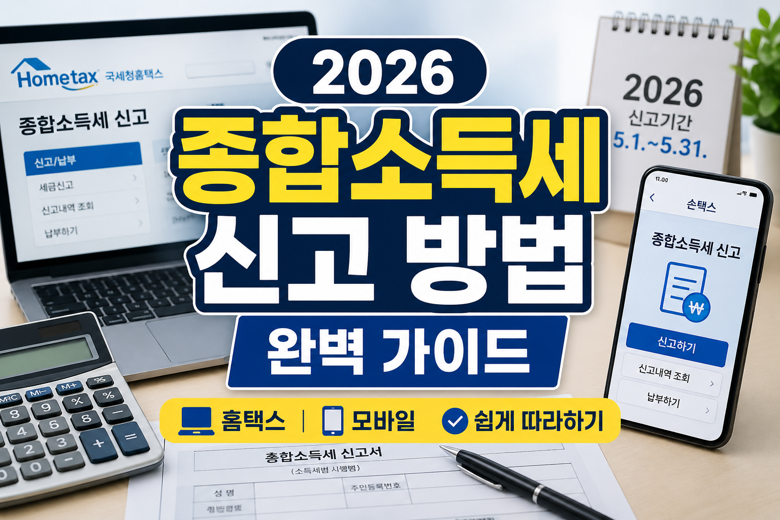 2026 종합소득세 신고 방법 완벽 가이드