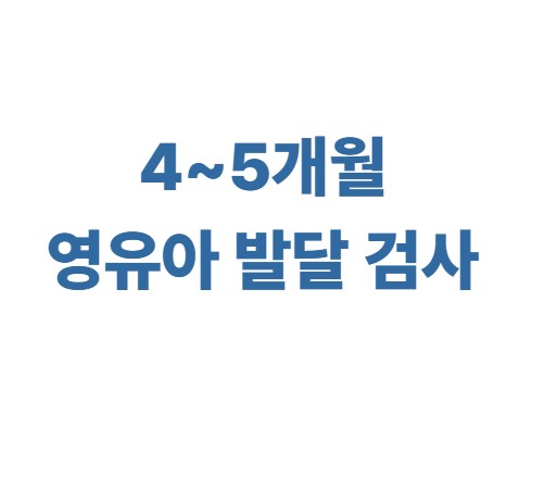 4~5개월 영유아 발달 검사
