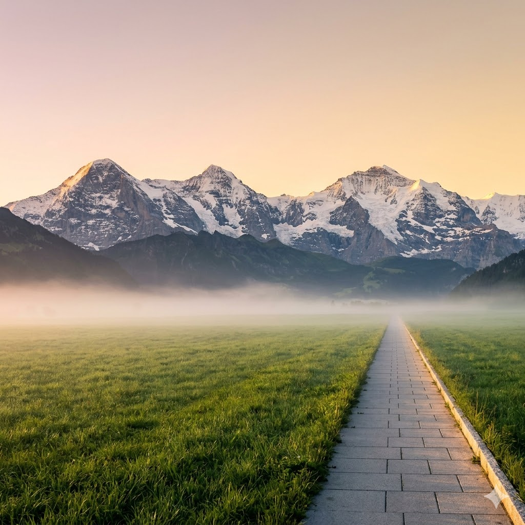 A serene, high-quality photograph from a Swiss Alps observatory overlooking a peaceful mountain valley with a small village at night. A modern telescope points to a vast, clear night sky filled with stars, symbolizing global vision. Next to it, a heavy, gold safe door is securely locked with a sophisticated combination dial, representing secure, long-term wealth stability and the successful insider playbook for 2026.
