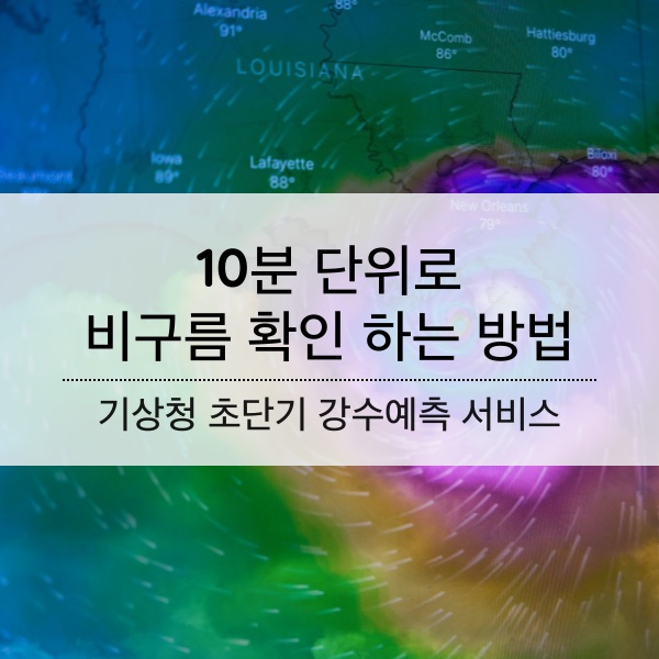 [날씨] 10분 단위로 비구름 확인 하는 초단기 강수예측 서비스 이용하기