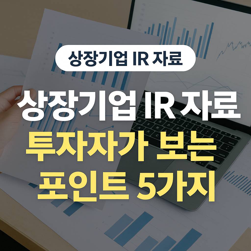 상장기업 IR 자료, 투자자가 보는 포인트 5가지