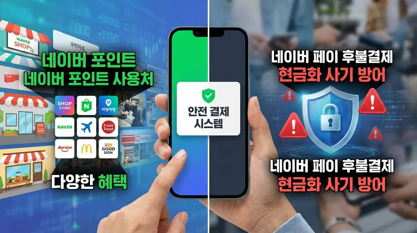네이버 포인트 사용처 활용 및 네이버 페이 후불 결제 현금화 사기 방어