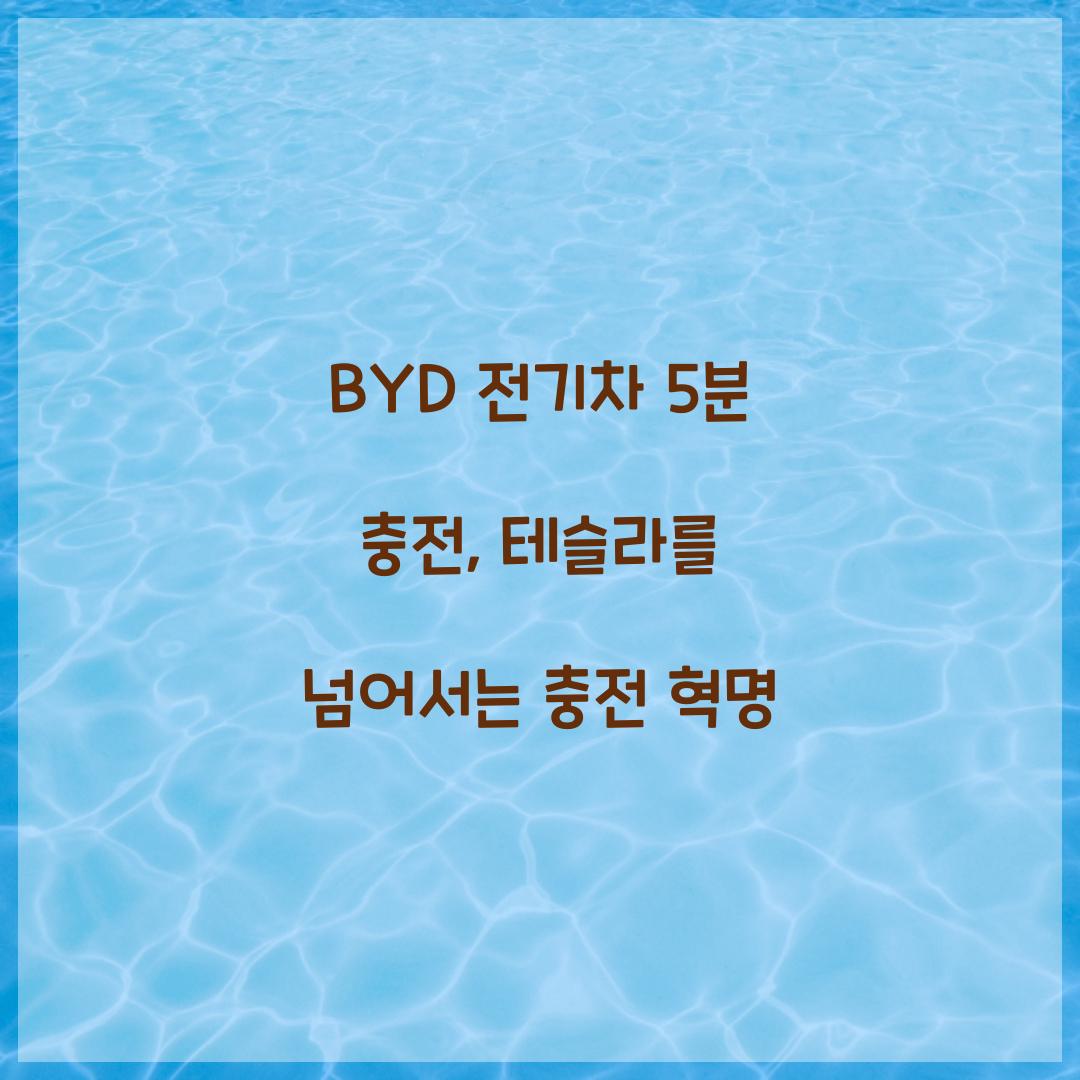 BYD 전기차 5분 충전