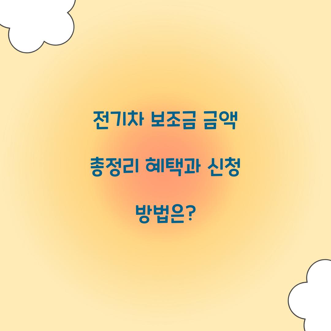 전기차 보조금 금액
