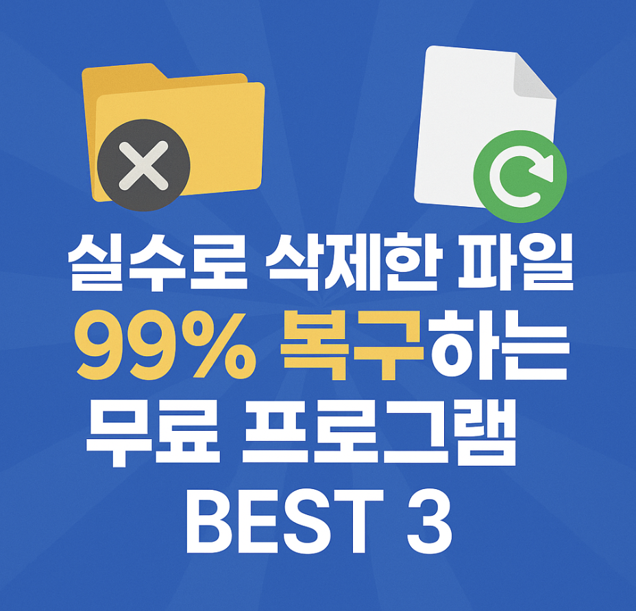 실수로 삭제한 파일, 99% 복구하는 무료 프로그램 BEST 3
