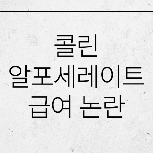 콜린알포세레이트의 효능과 건강보험 논란