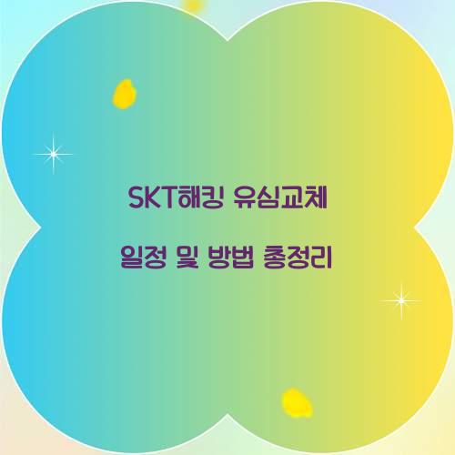 SKT해킹 유심교체 일정