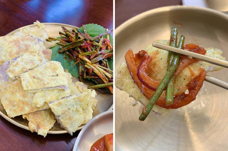 육전과 새콤한 야채무침