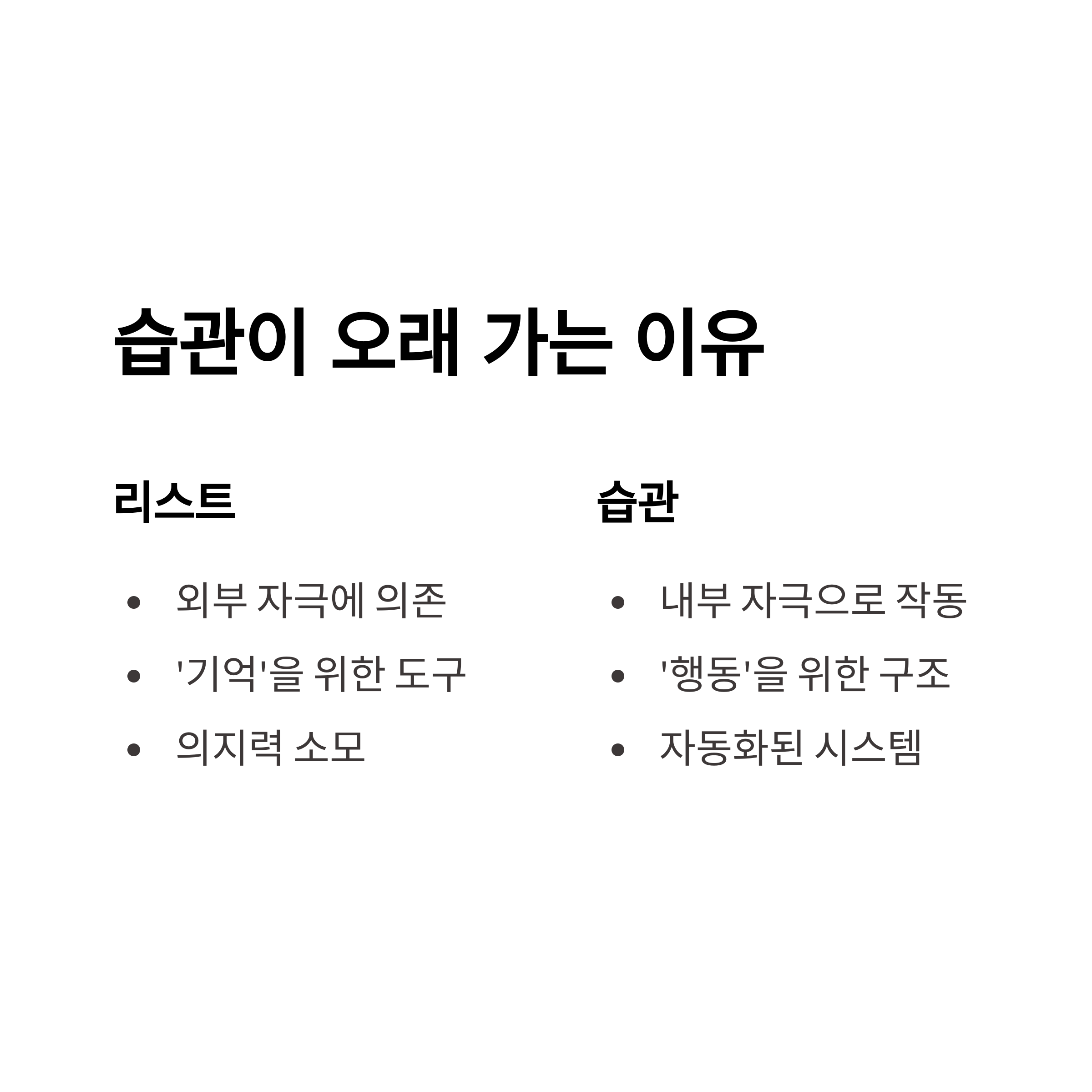 리스트보다 습관이 오래 가는 이유