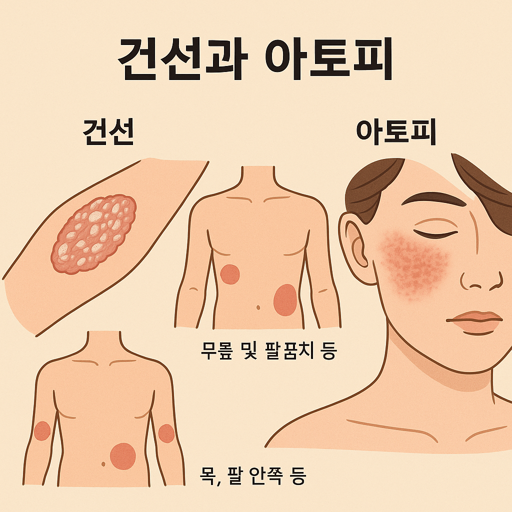 건선과 아토피 비교 글을 대표하는 그림