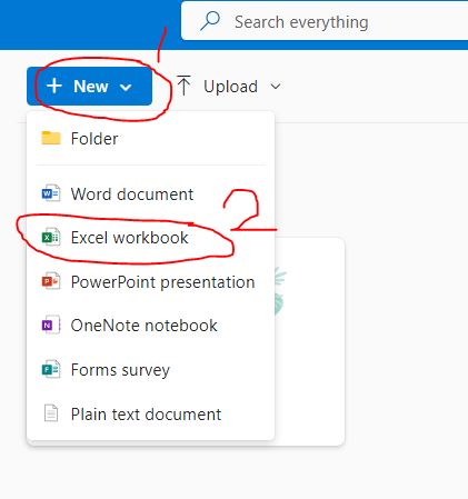 원드라이브-초기화면에서-액셀파일-만들기