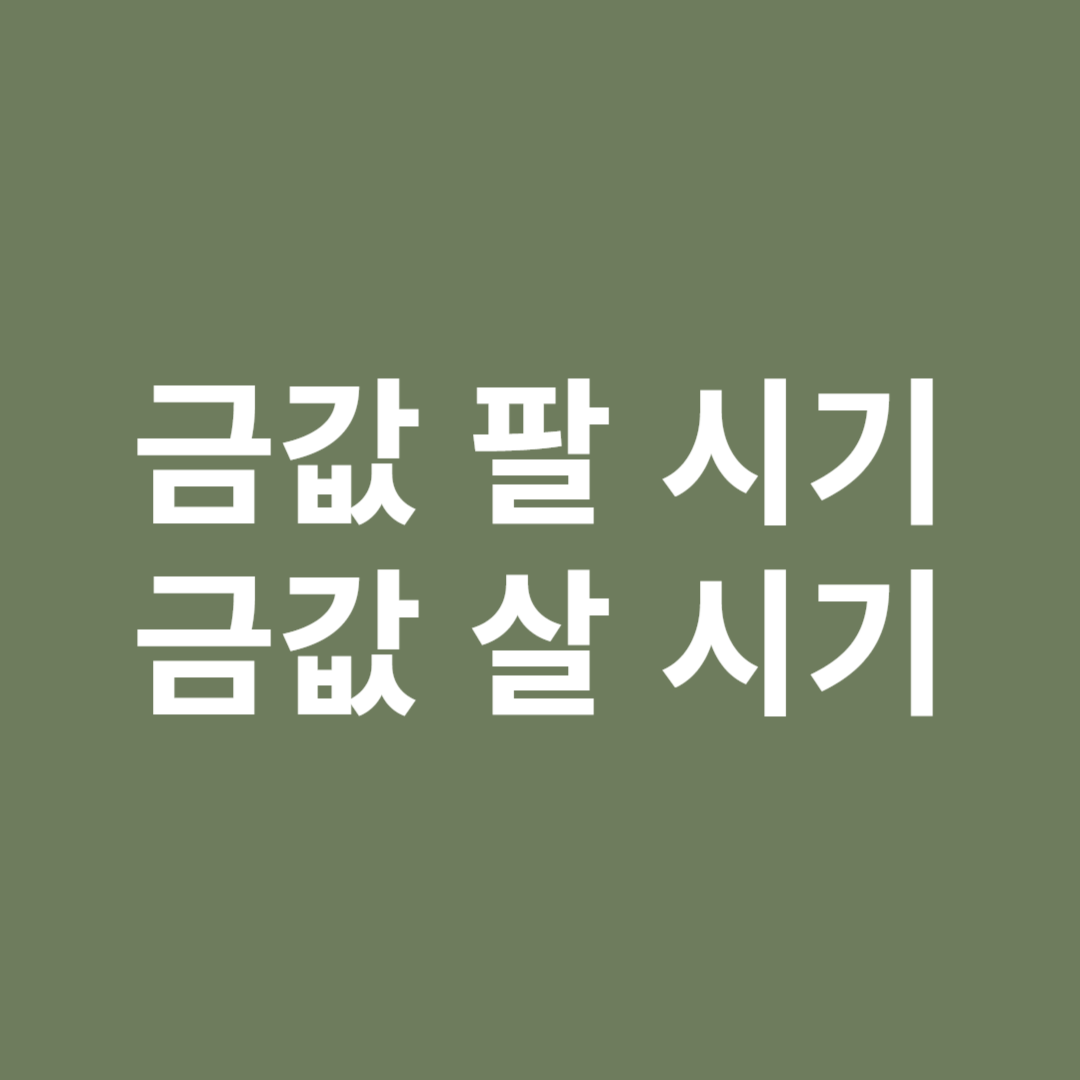 금값 팔시기 살시기