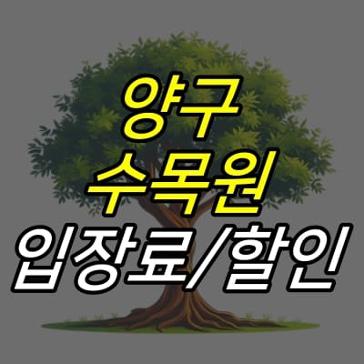 나무-그림-위에-양구-수목원-입장료-할인-글자가-적혀있다.