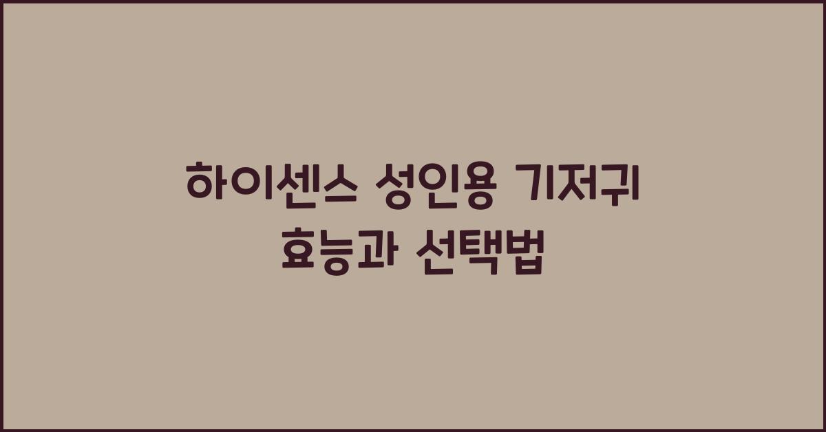 하이센스 성인용 기저귀