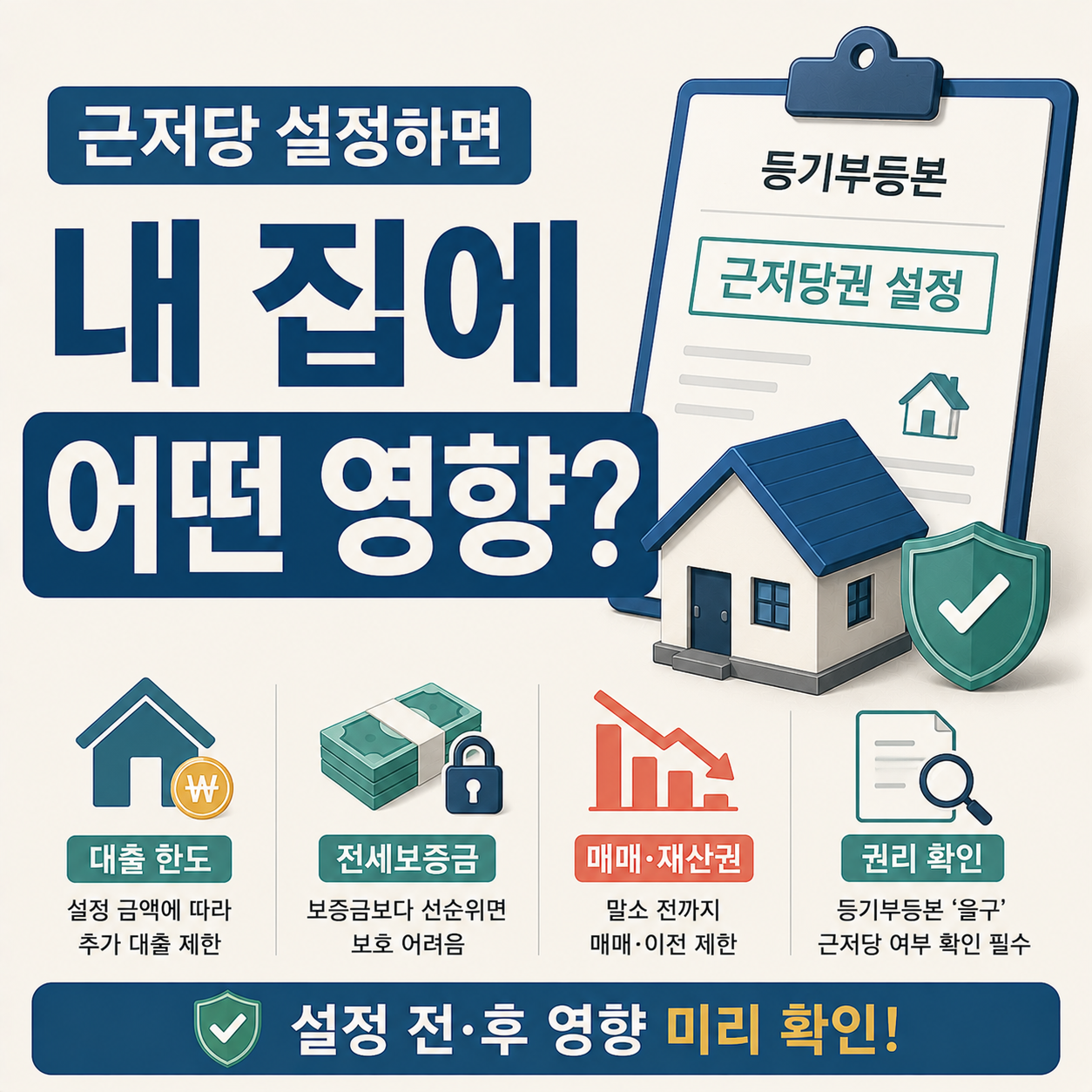 근저당 설정과 부동산 영향을 설명하는 이미지