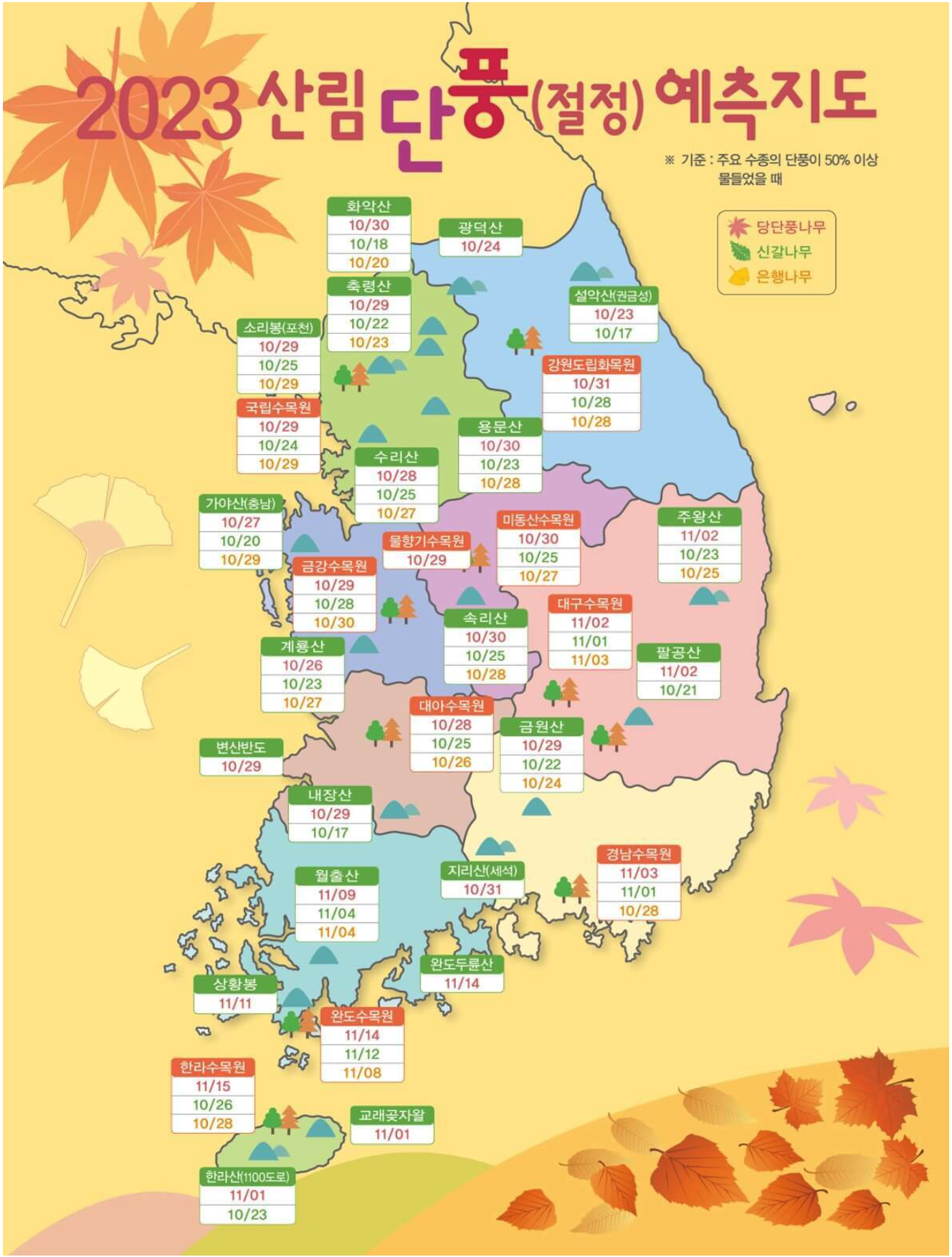 단풍 절정지도