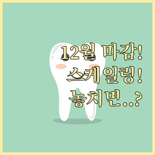 매년 소멸되는 스케일링 건강보험 혜택..