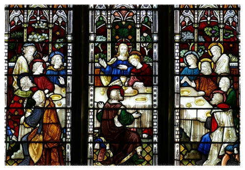 성만찬을 하고 있는 예수님과 열두 제자